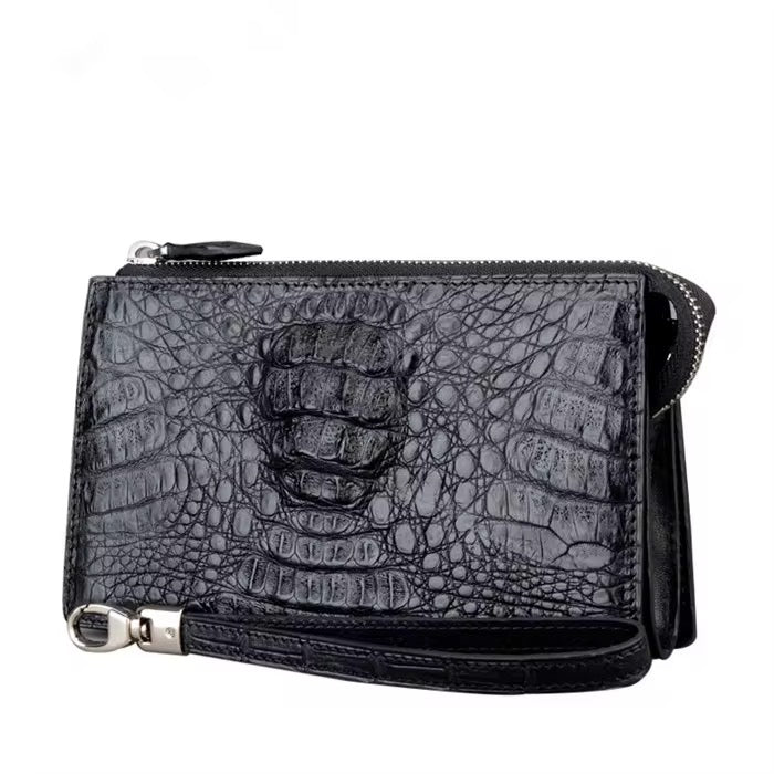 Crocodile Leather Men’s Zipper Wallet | Handmade in Italy