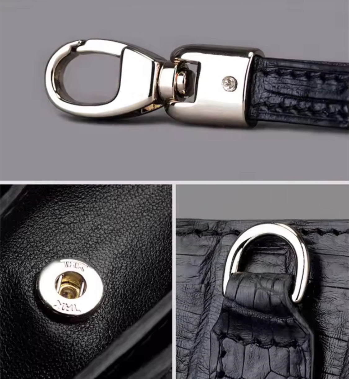 Crocodile Leather Men’s Zipper Wallet | Handmade in Italy