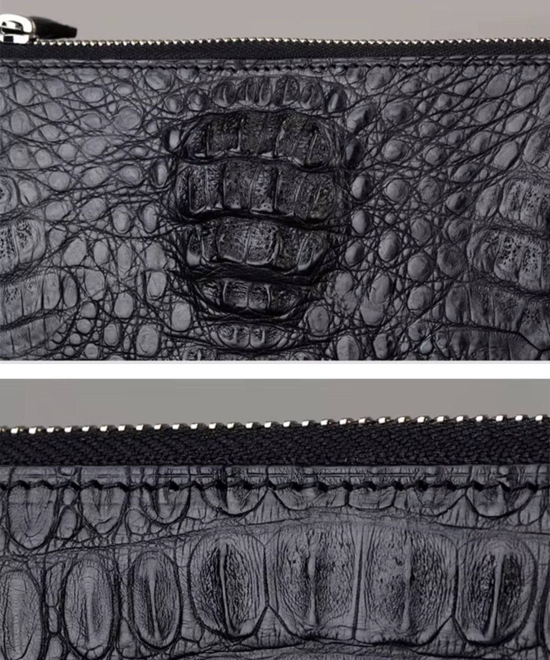 Crocodile Leather Men’s Zipper Wallet | Handmade in Italy