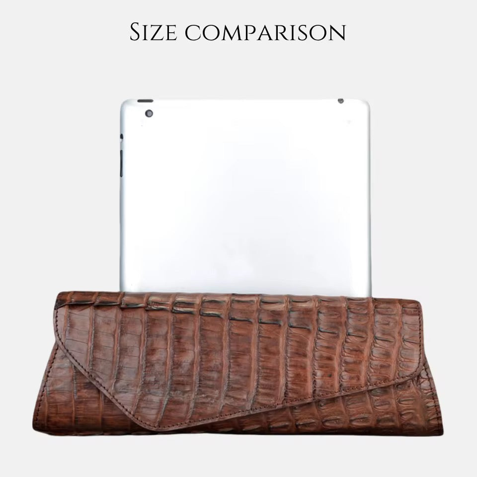 Crocodile Leather Clutch Purse for Women | Handmade in Italy