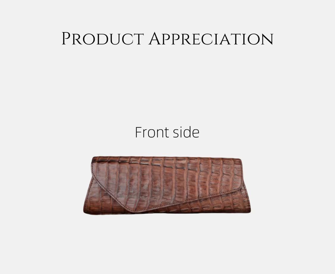 Crocodile Leather Clutch Purse for Women | Handmade in Italy