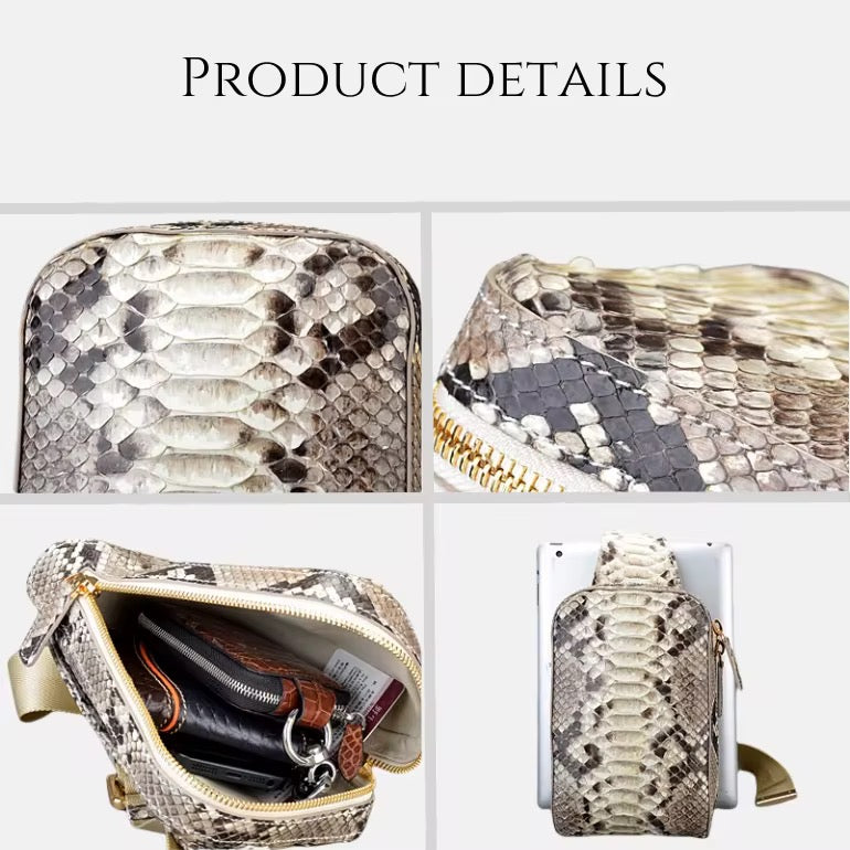 Crossbody Snake Leather Bag for Men – Handmade in Italy | Noiyan