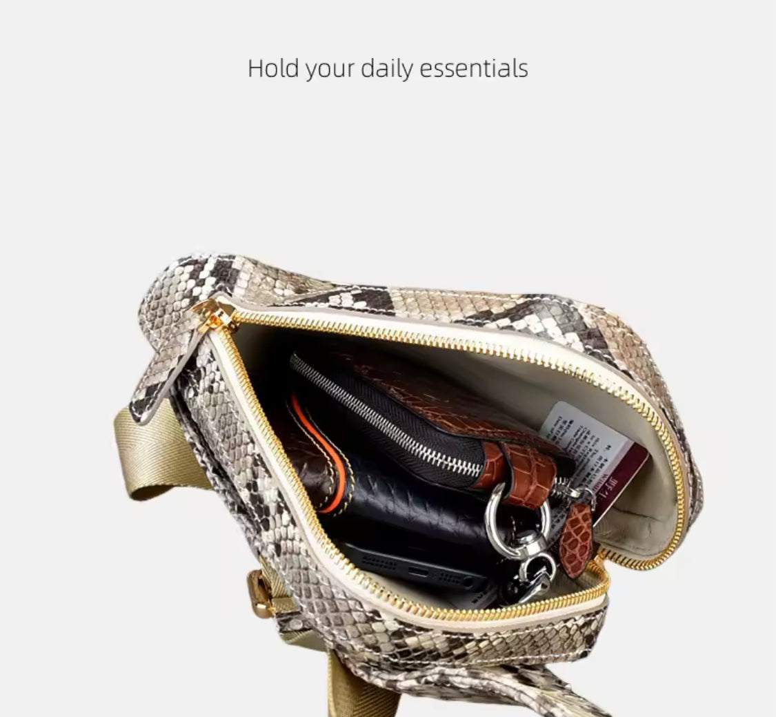 Crossbody Snake Leather Bag for Men – Handmade in Italy | Noiyan