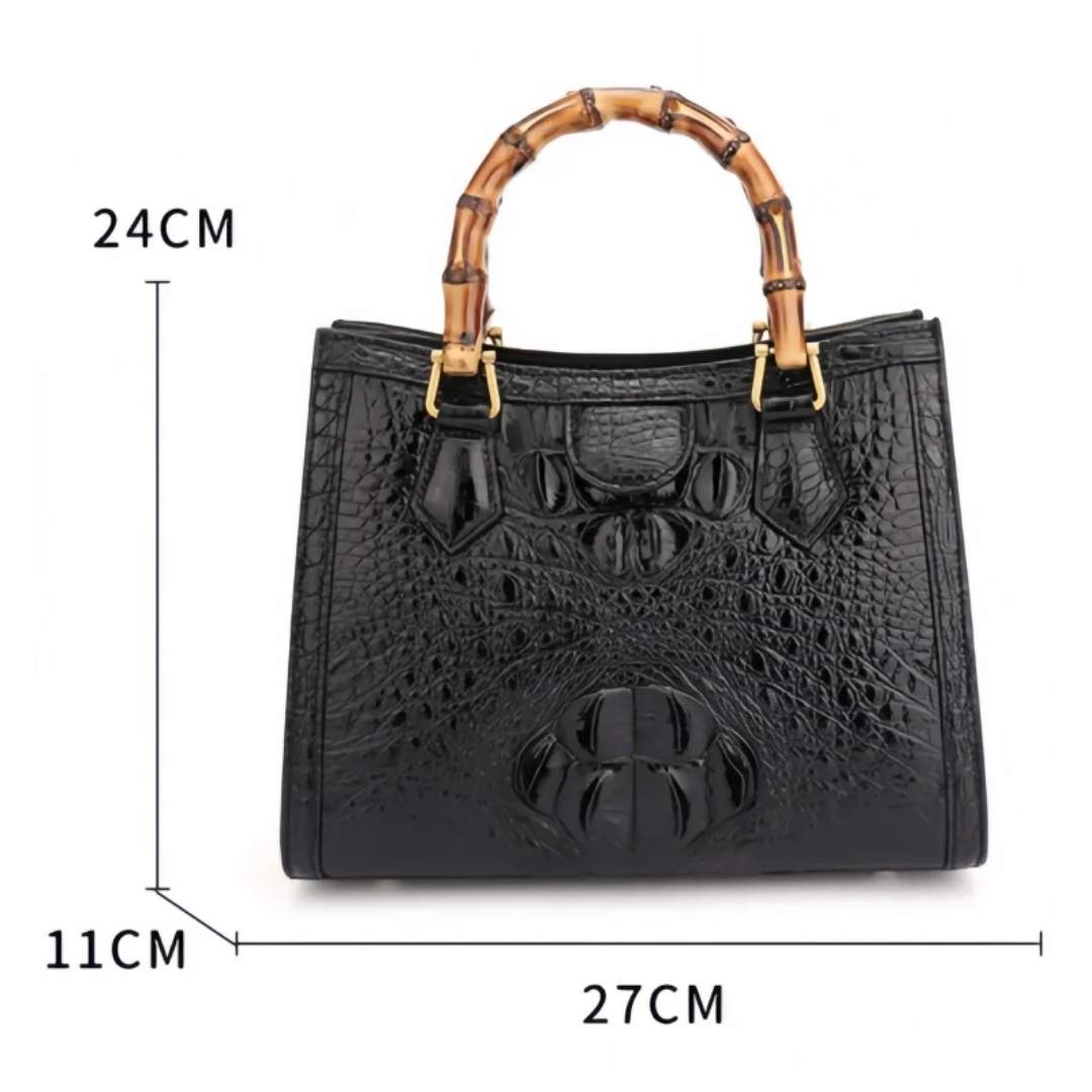 Black Crocodile Leather Bag for Women | Handmade in Italy