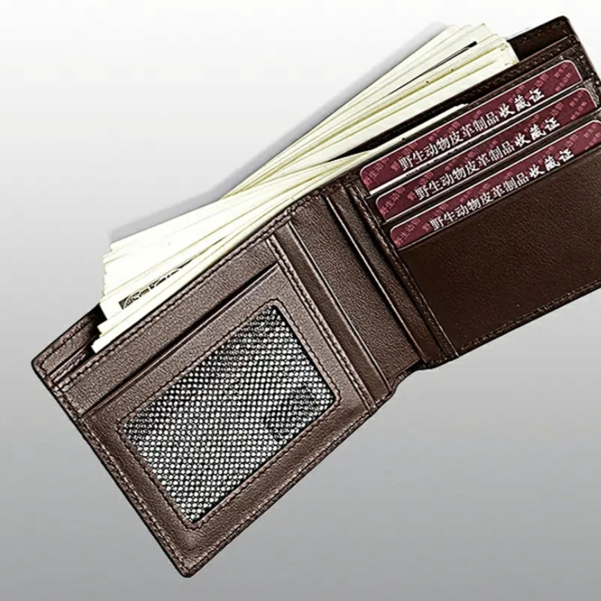 Brown Crocodile Leather Wallet for Men | Handmade in Italy – Head, Tail, Back & Belly
