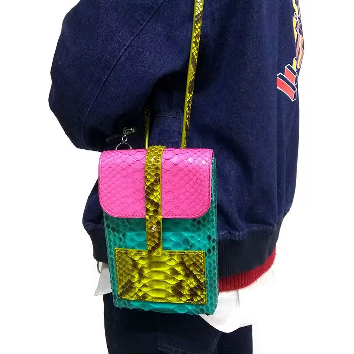 Multicolor Snake Leather Purse for Women – Handmade in Italy | Noiyan