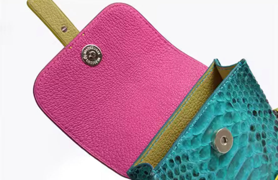 Multicolor Snake Leather Purse for Women – Handmade in Italy | Noiyan