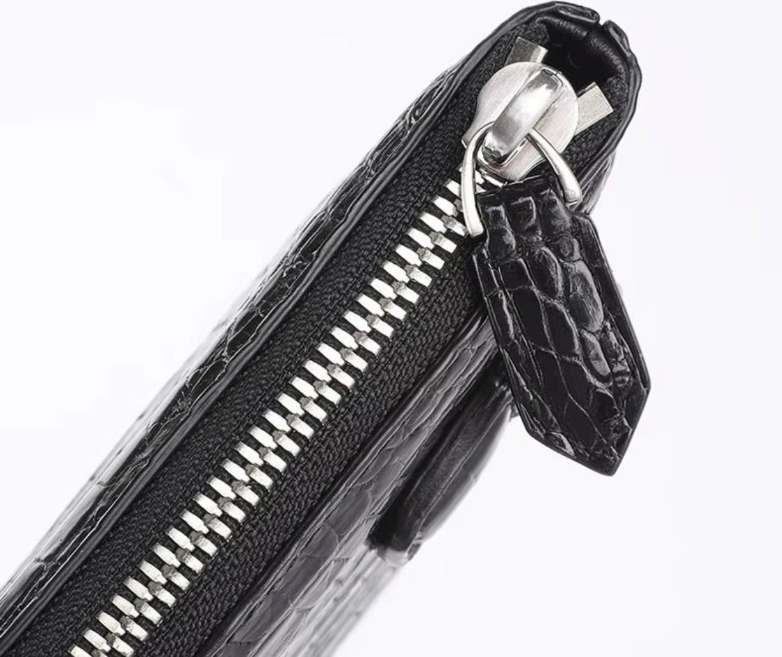 Crocodile Leather Wallet for Men & Women | Belly Leather – Brown & Black