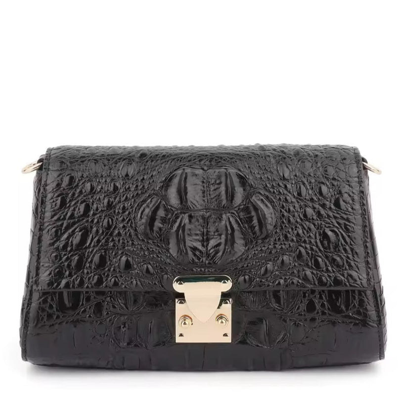 Black Crocodile Leather Purse for Women – Handmade in Italy | Noiyan