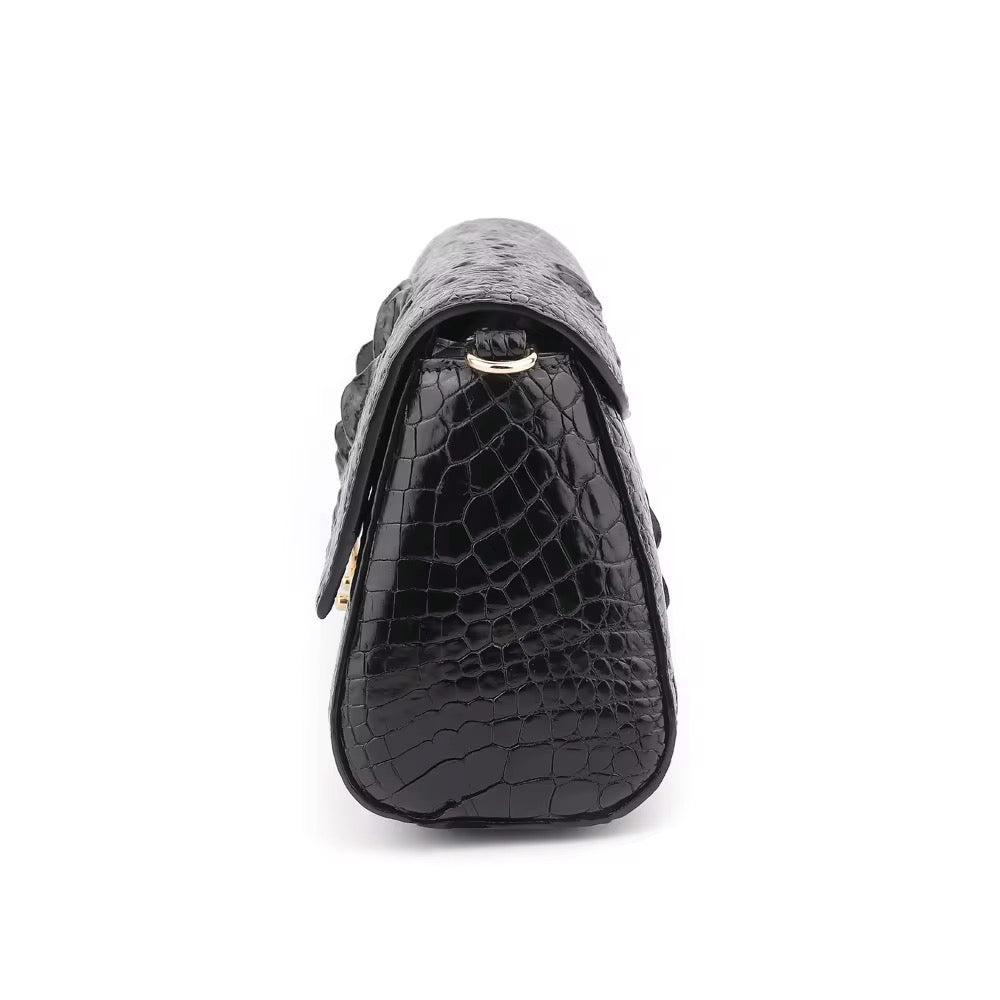 Black Crocodile Leather Purse for Women – Handmade in Italy | Noiyan