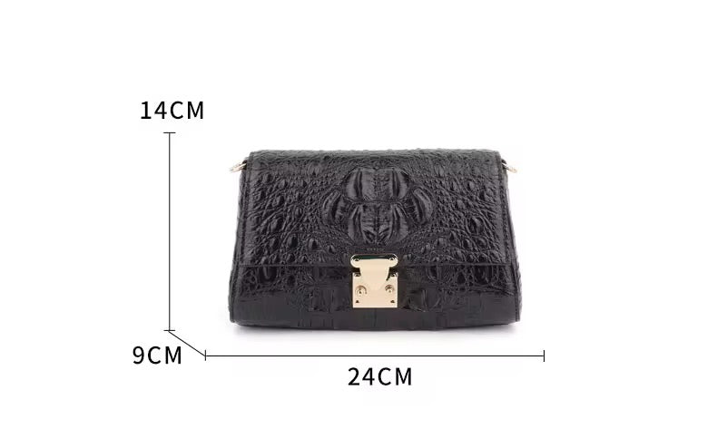 Black Crocodile Leather Purse for Women – Handmade in Italy | Noiyan