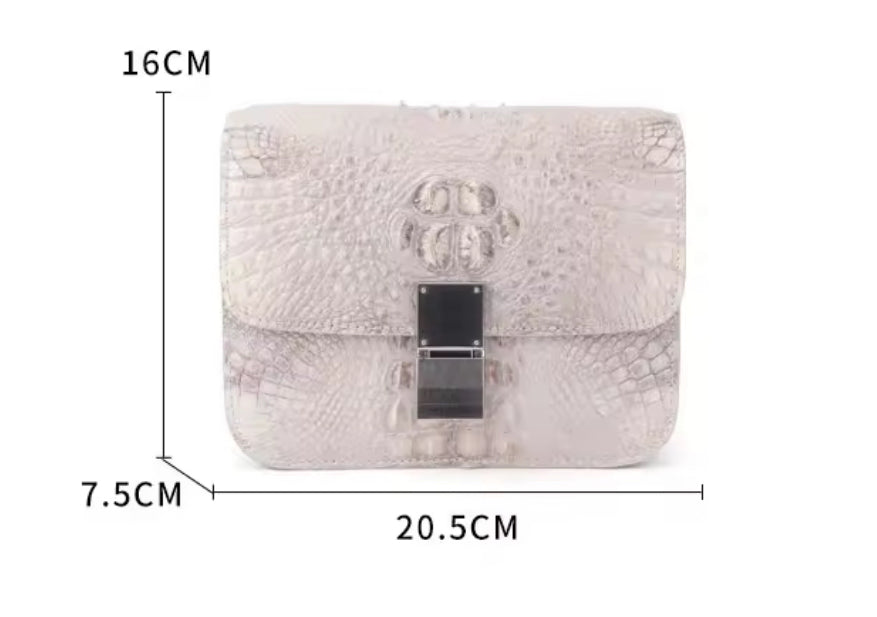 White Crocodile Leather Purse – Handmade in Italy | Noiyan