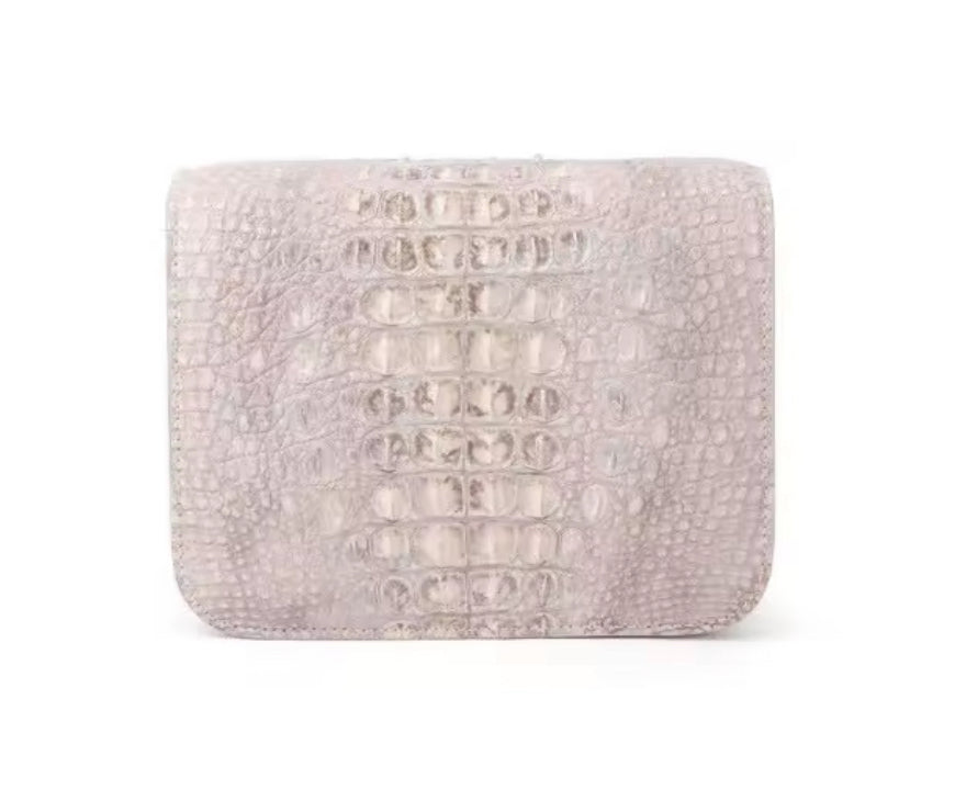 White Crocodile Leather Purse – Handmade in Italy | Noiyan