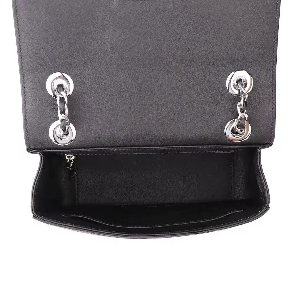 Black Crocodile Belly Leather Chain Purse – Handmade in Italy | Noiyan
