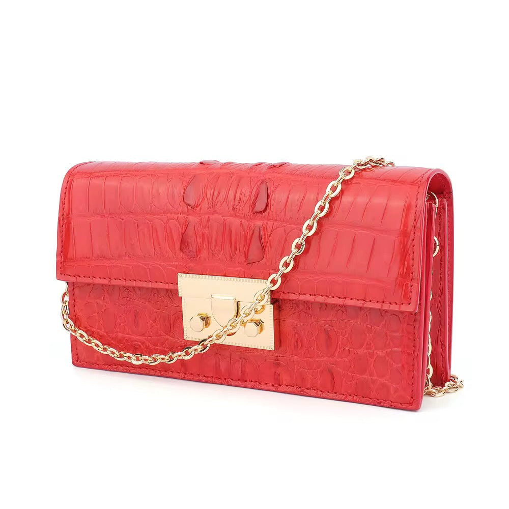 Red Crocodile Leather Purse – Handmade in Italy | Noiyan