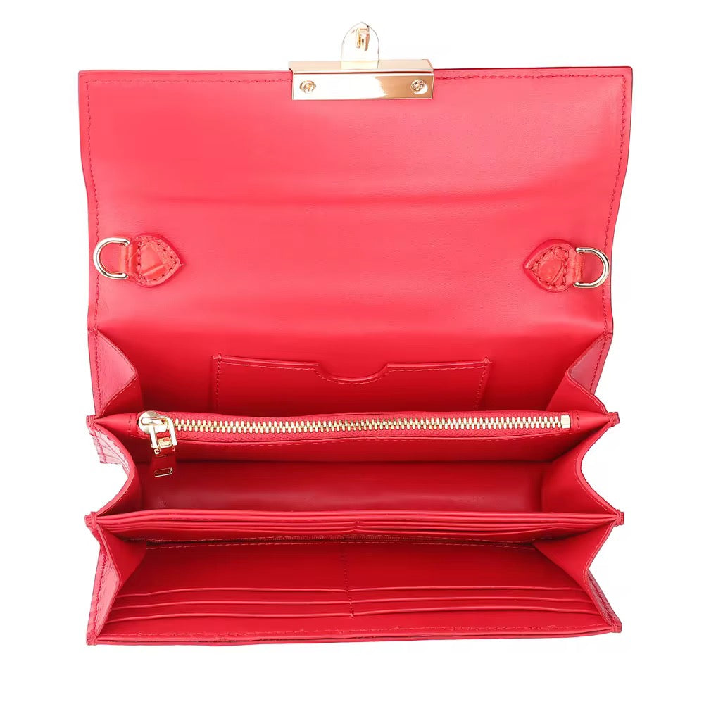 Red Crocodile Leather Purse – Handmade in Italy | Noiyan