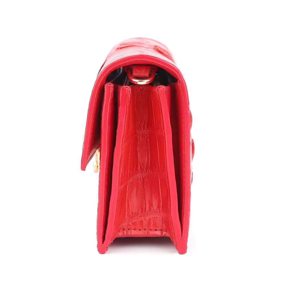 Red Crocodile Leather Purse – Handmade in Italy | Noiyan