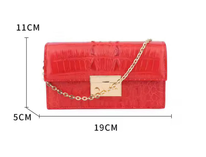 Red Crocodile Leather Purse – Handmade in Italy | Noiyan