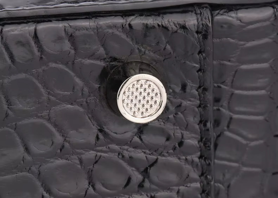 Black Crocodile Belly Leather Bag – Handmade in Italy | Noiyan