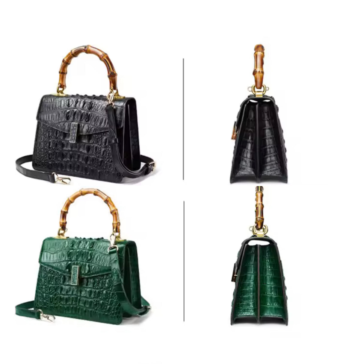 Crocodile Leather Bag in Three Colors – Handmade in Italy | Noiyan