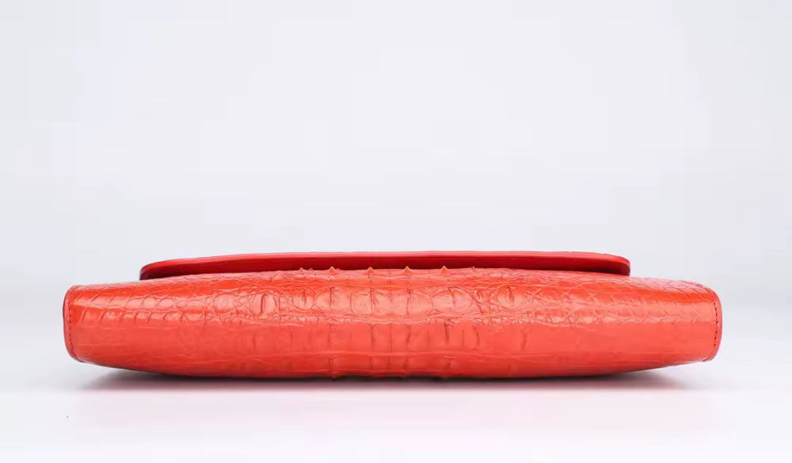 Red & Green Crocodile Leather Purse – Handmade in Italy | Noiyan