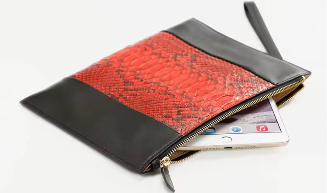Snake Skin Leather Wallet – Unisex, Handmade in Italy | Noiyan