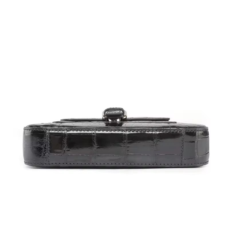 Black Belly Crocodile Leather Bag – Handmade in Italy | Noiyan