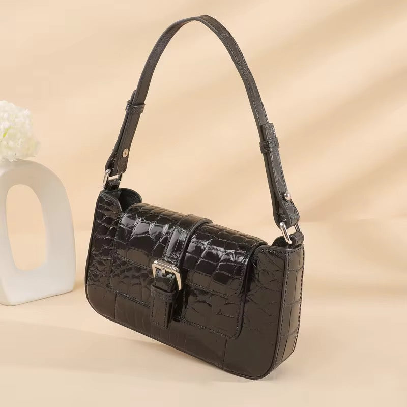 Black Belly Crocodile Leather Bag – Handmade in Italy | Noiyan