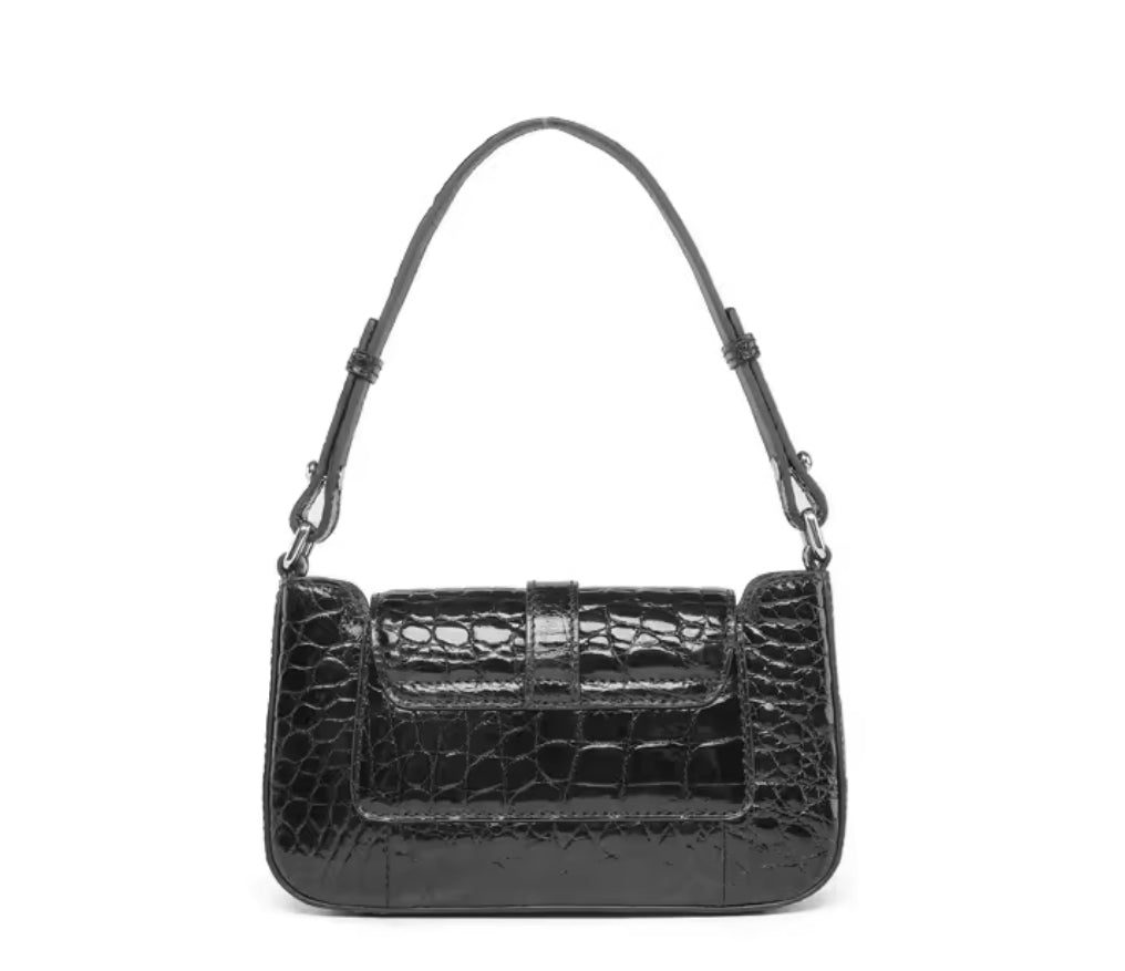 Black Belly Crocodile Leather Bag – Handmade in Italy | Noiyan