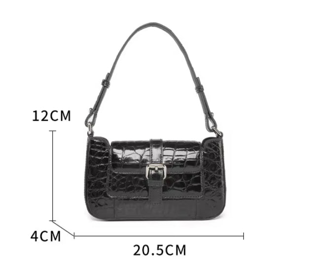 Black Belly Crocodile Leather Bag – Handmade in Italy | Noiyan
