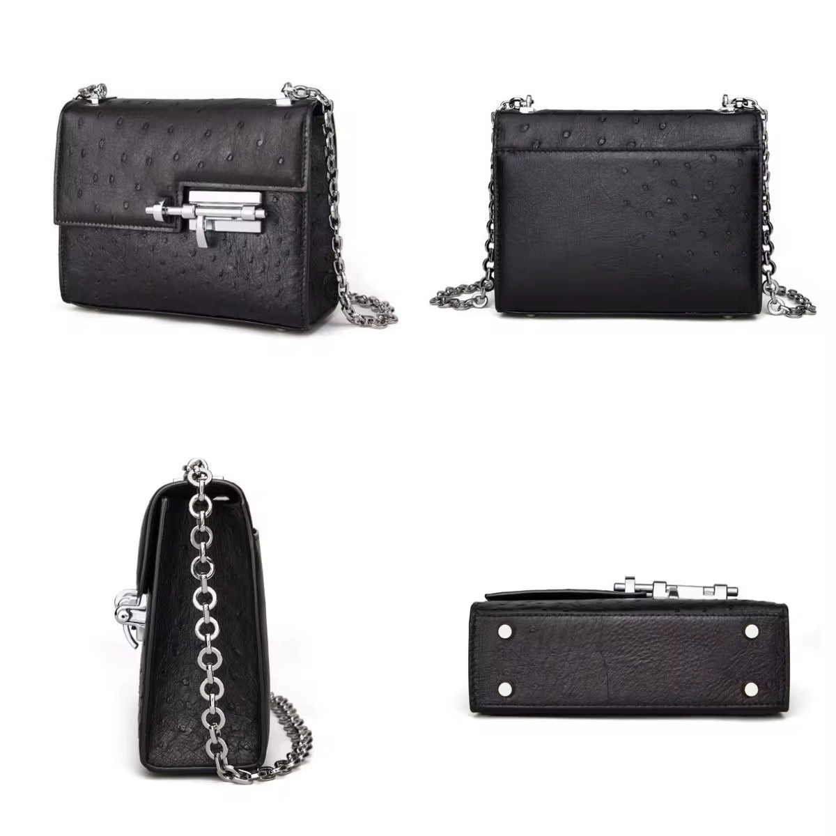 Ostrich leather bag