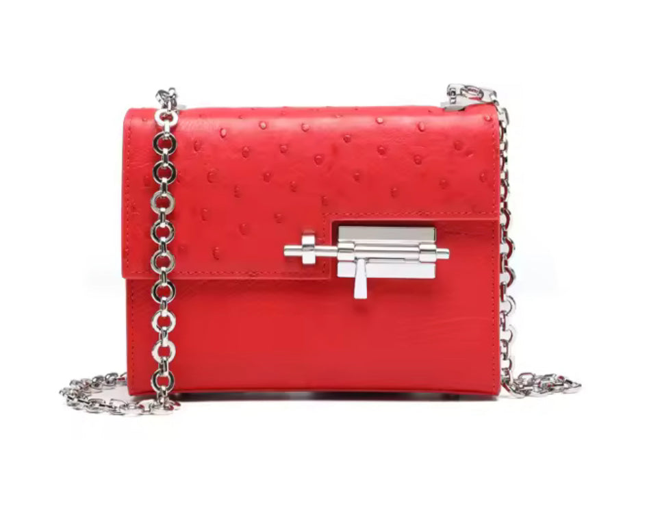 Ostrich leather bag
