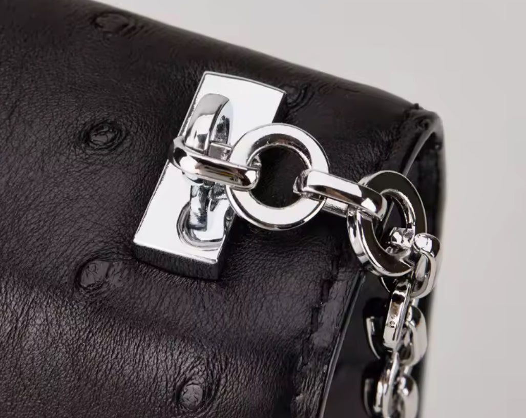 Ostrich leather bag
