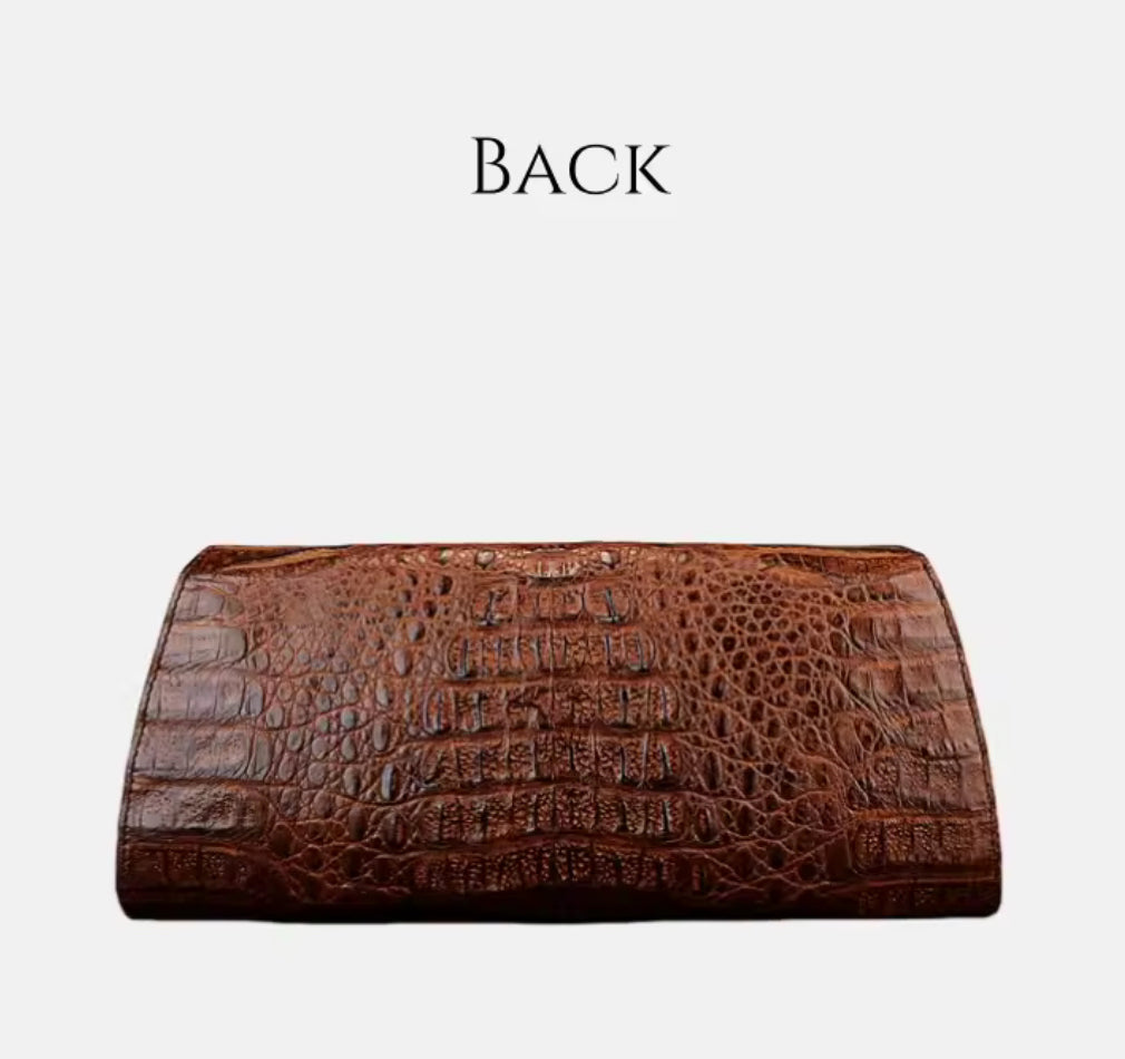 Brown Crocodile Leather Purse for Women – Handmade in Italy | Noiyan