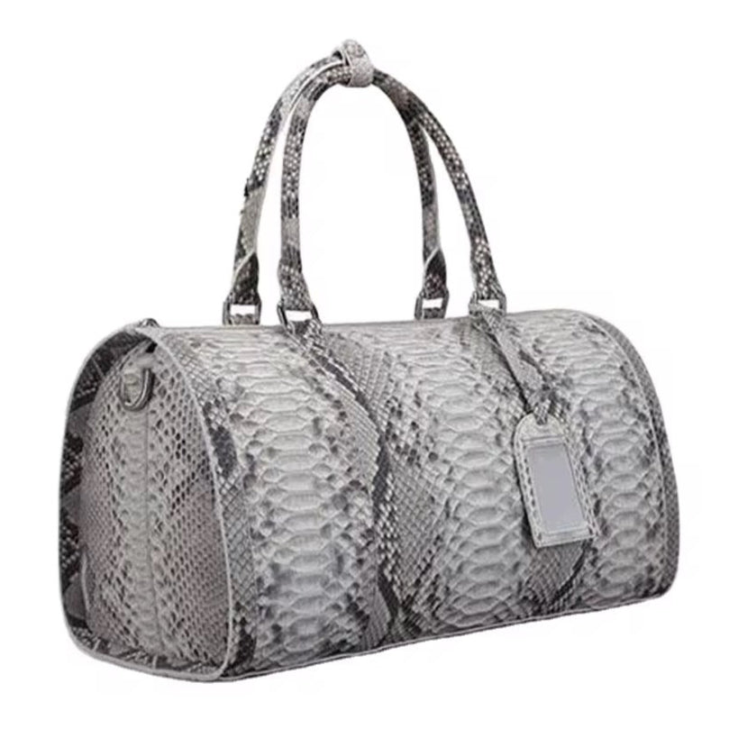 Natural White Snake Leather Travel Bag – Handmade in Italy | Noiyan