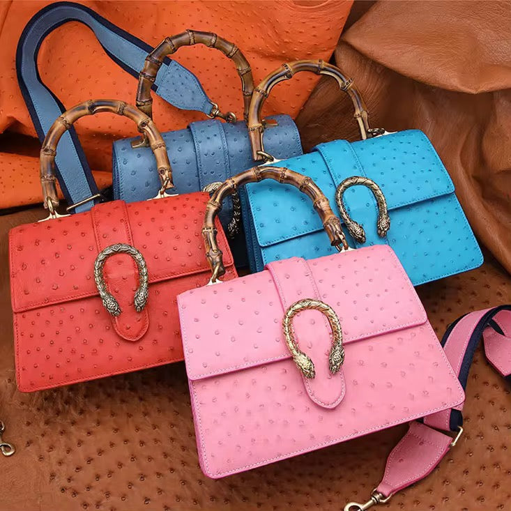 Ostrich leather bag