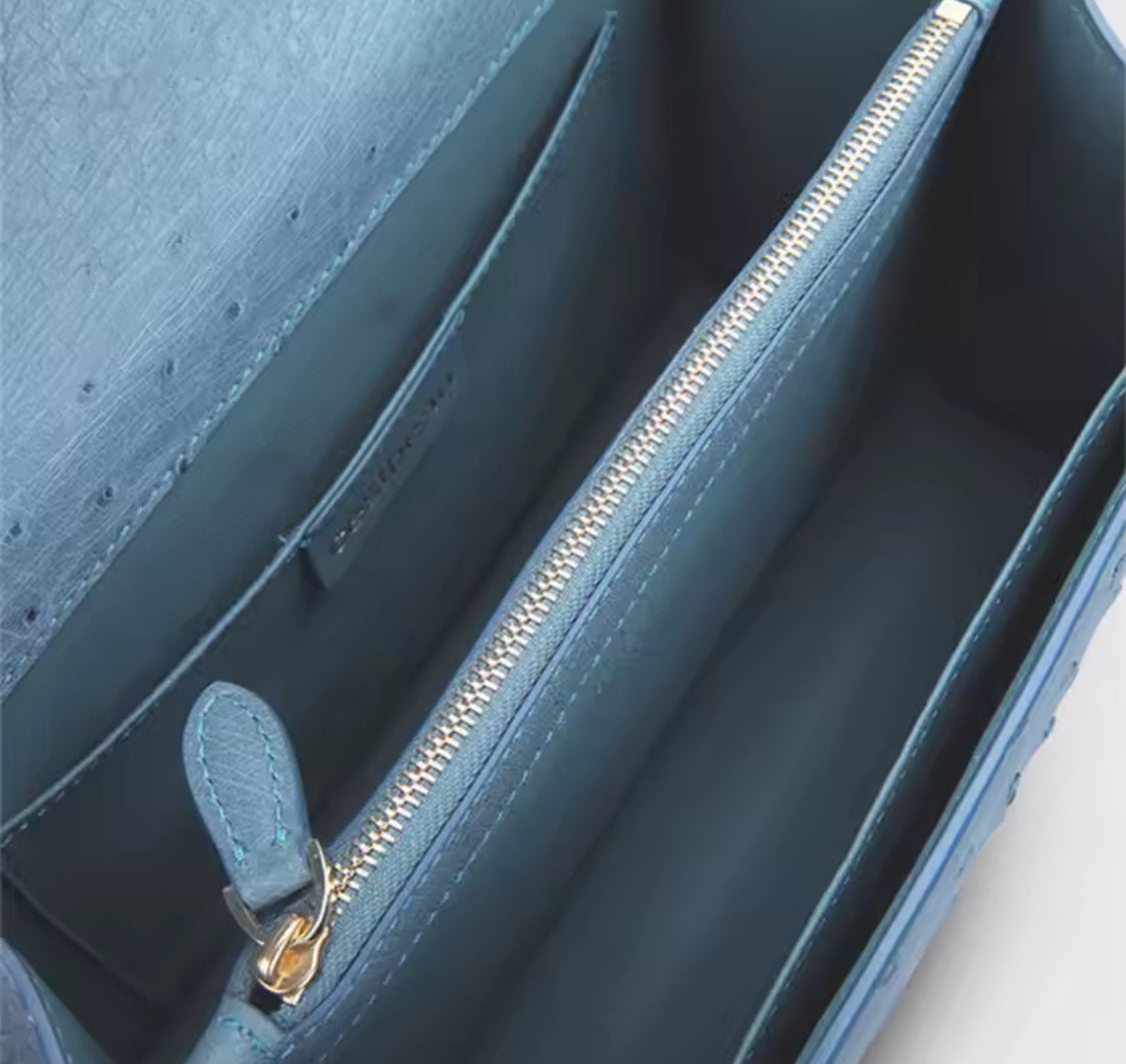 Ostrich leather bag