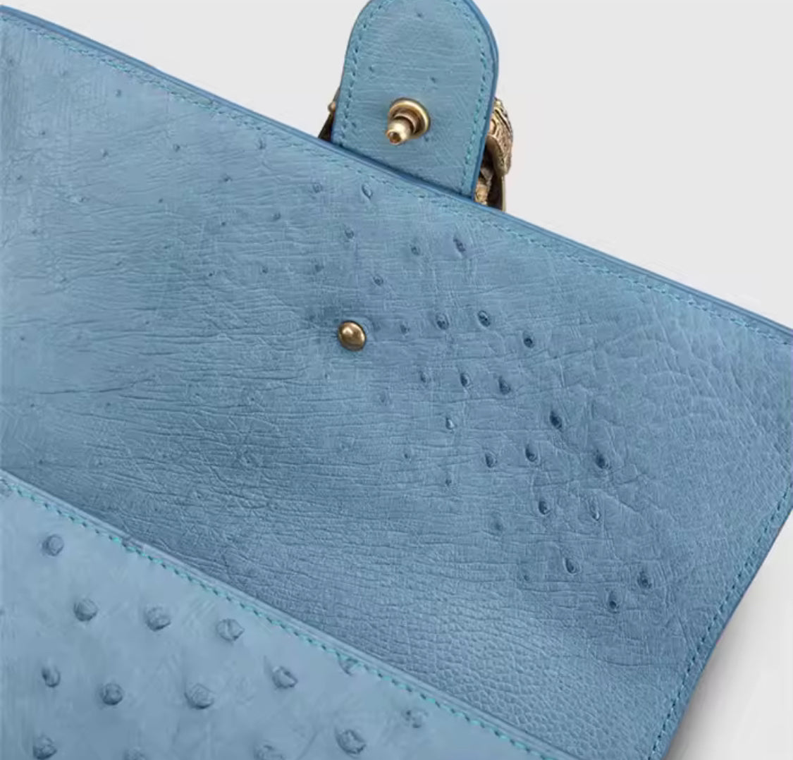 Ostrich leather bag