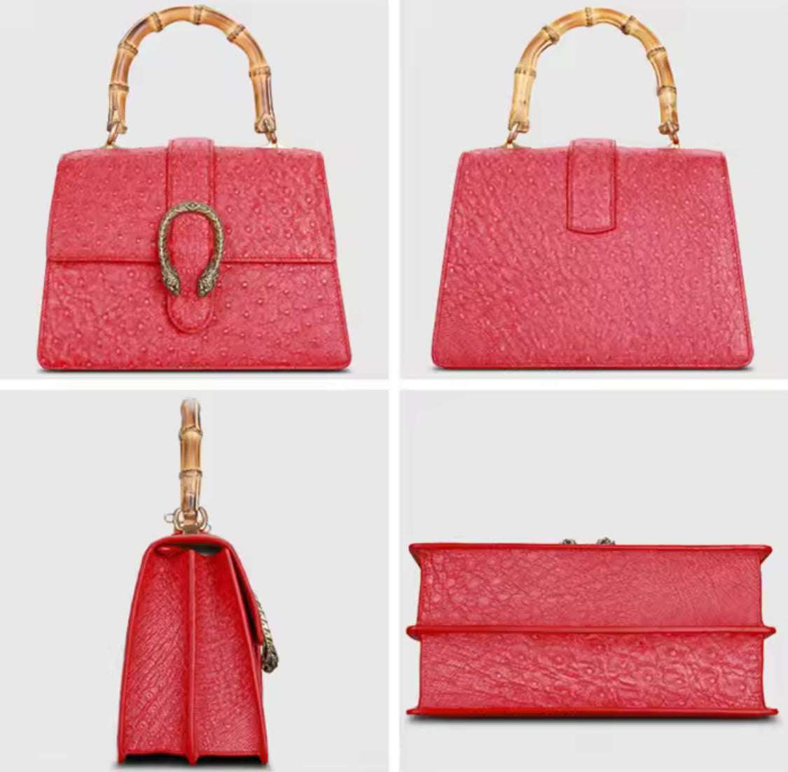 Ostrich leather bag