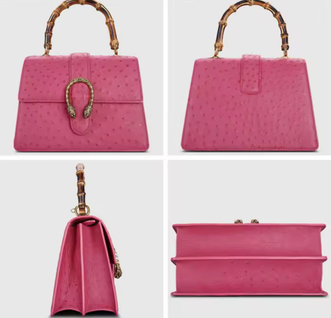 Ostrich leather bag