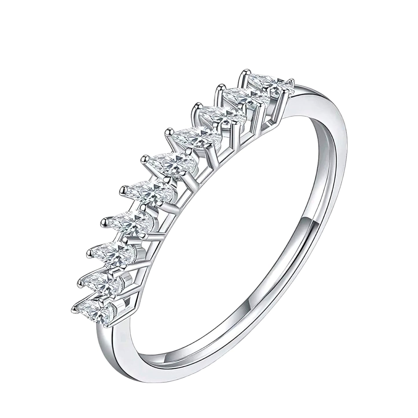 Pear cut multi Moissanite Ring