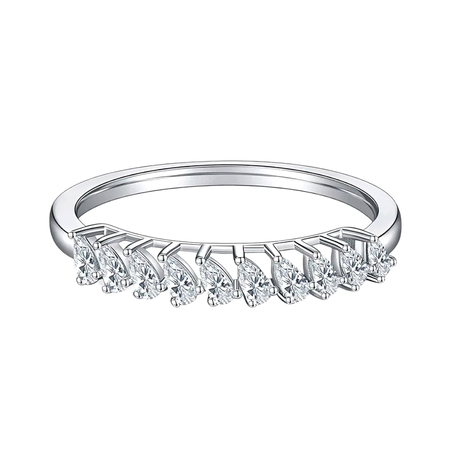 Pear cut multi Moissanite Ring