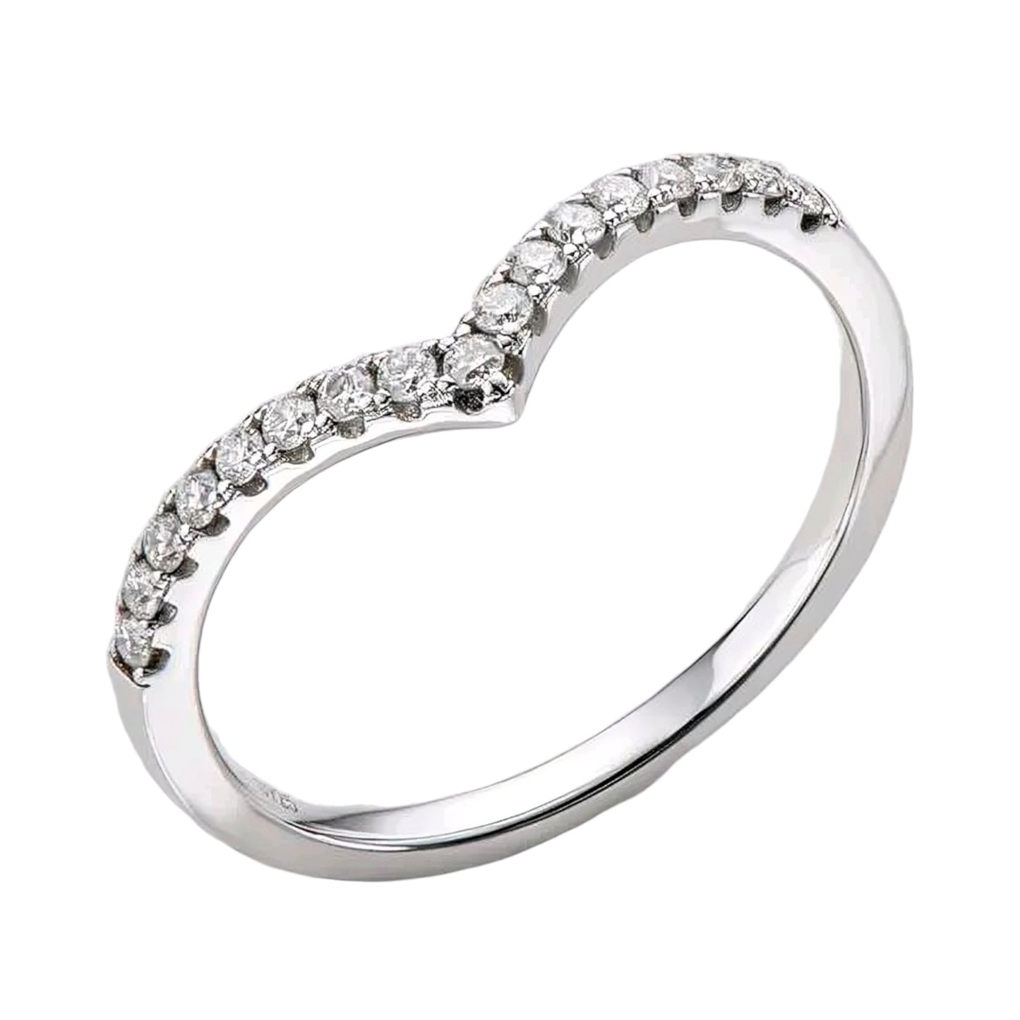 V shaped Moissanite Ring