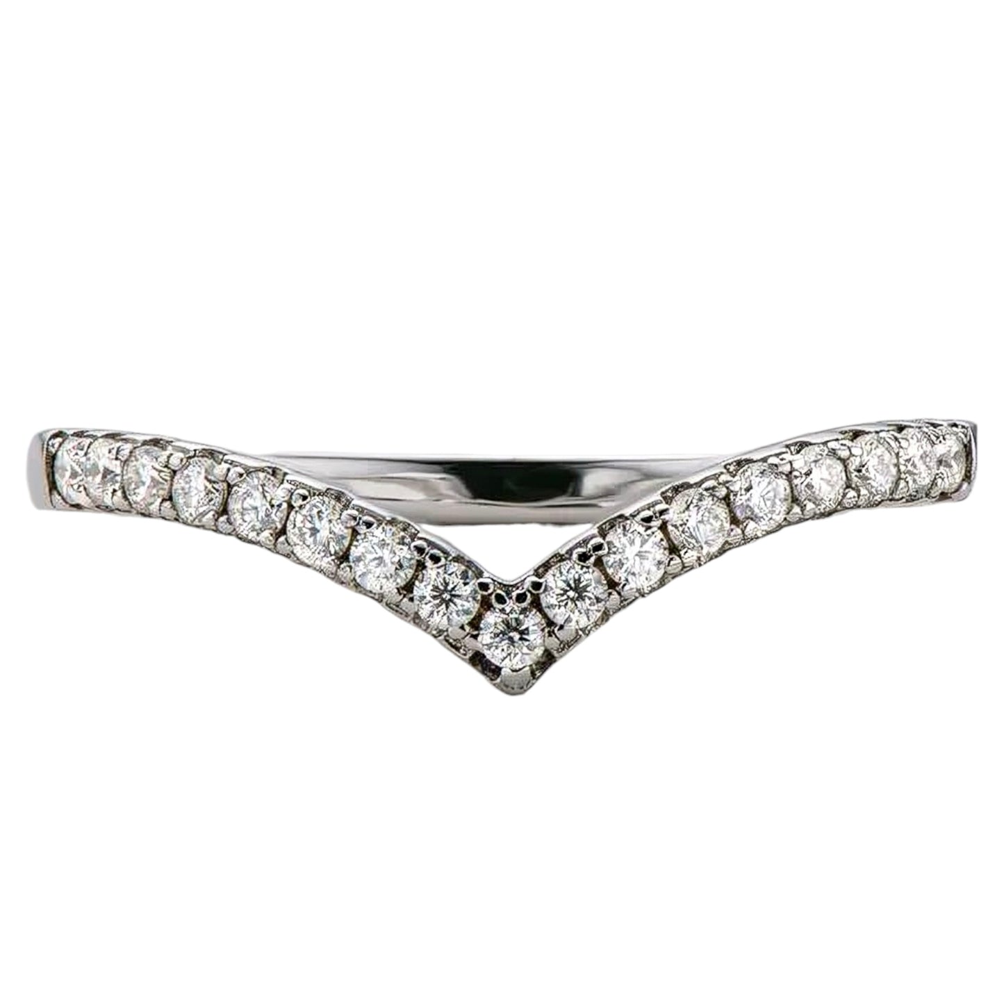 V shaped Moissanite Ring
