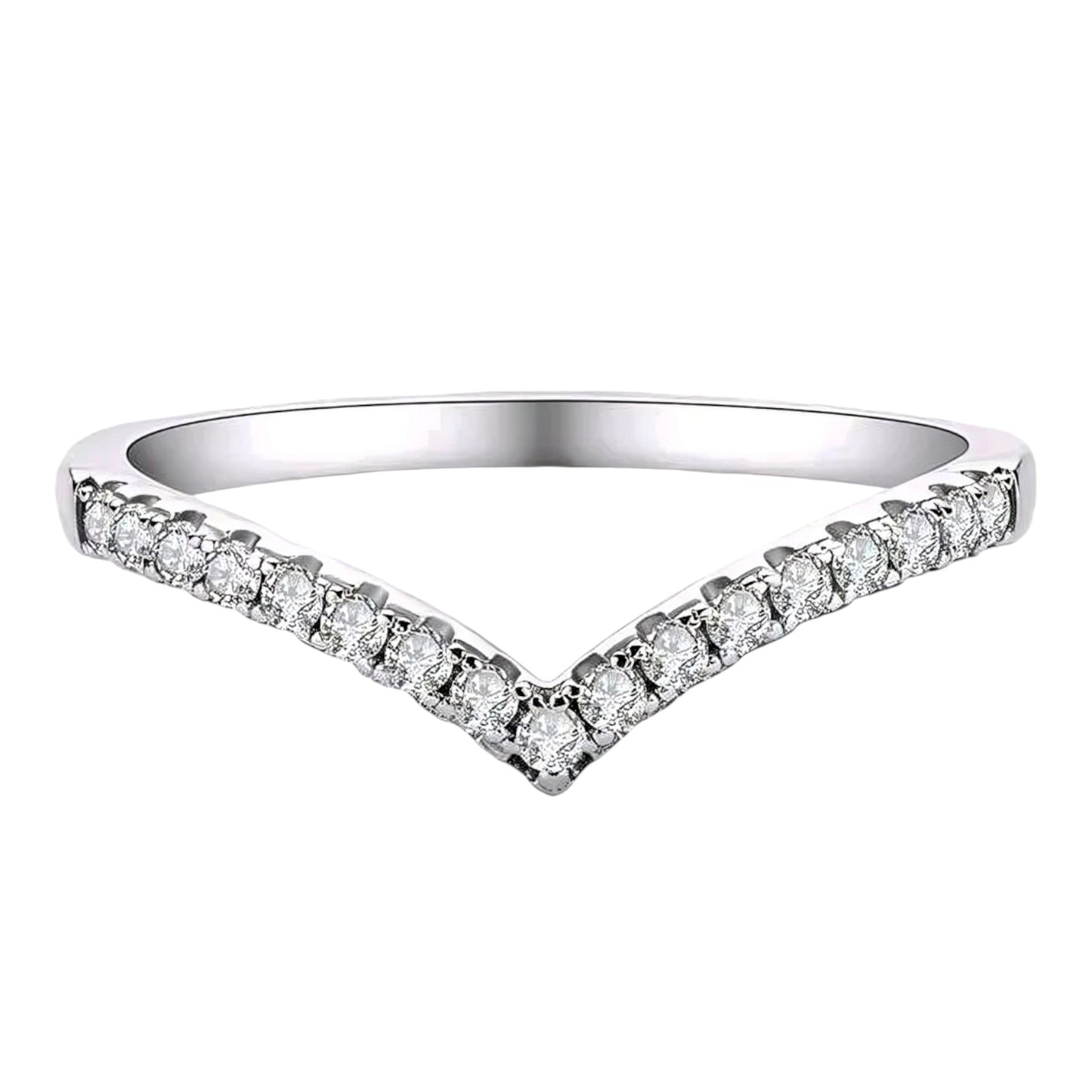 V shaped Moissanite Ring