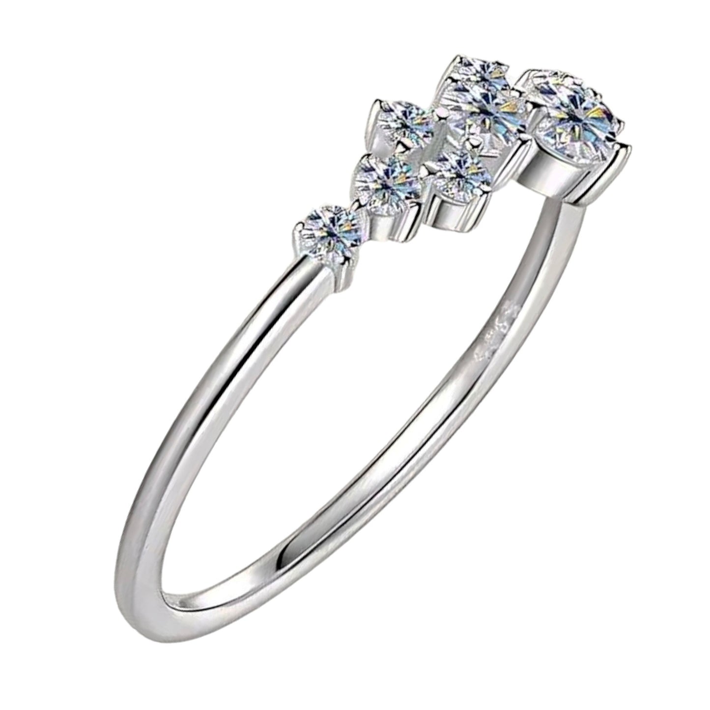 Cluster shaped Moissanite Ring