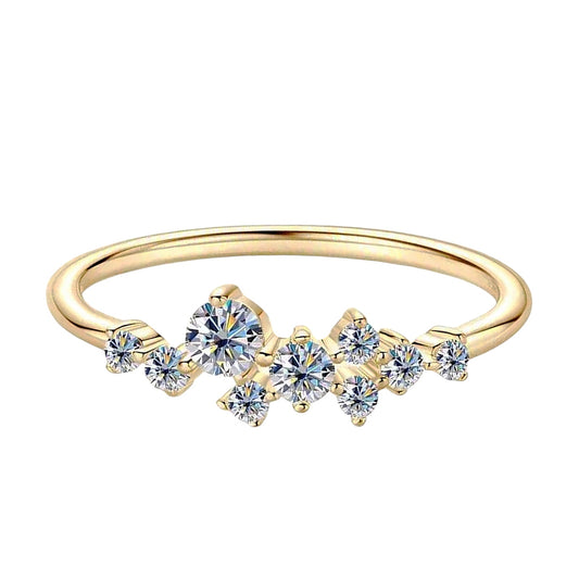 Cluster shaped Moissanite Ring