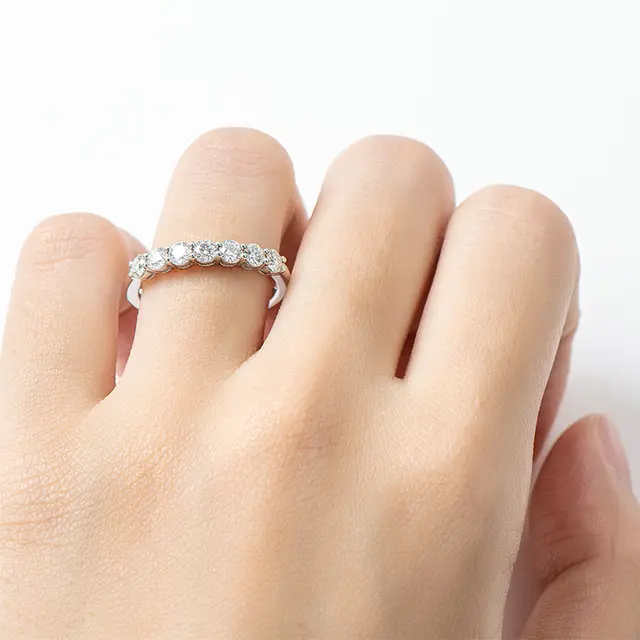 7 stone Moissanite Ring