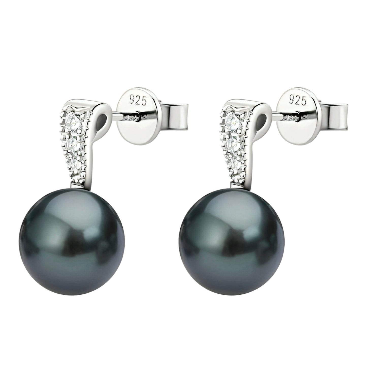 Tahitian black pearl earrings