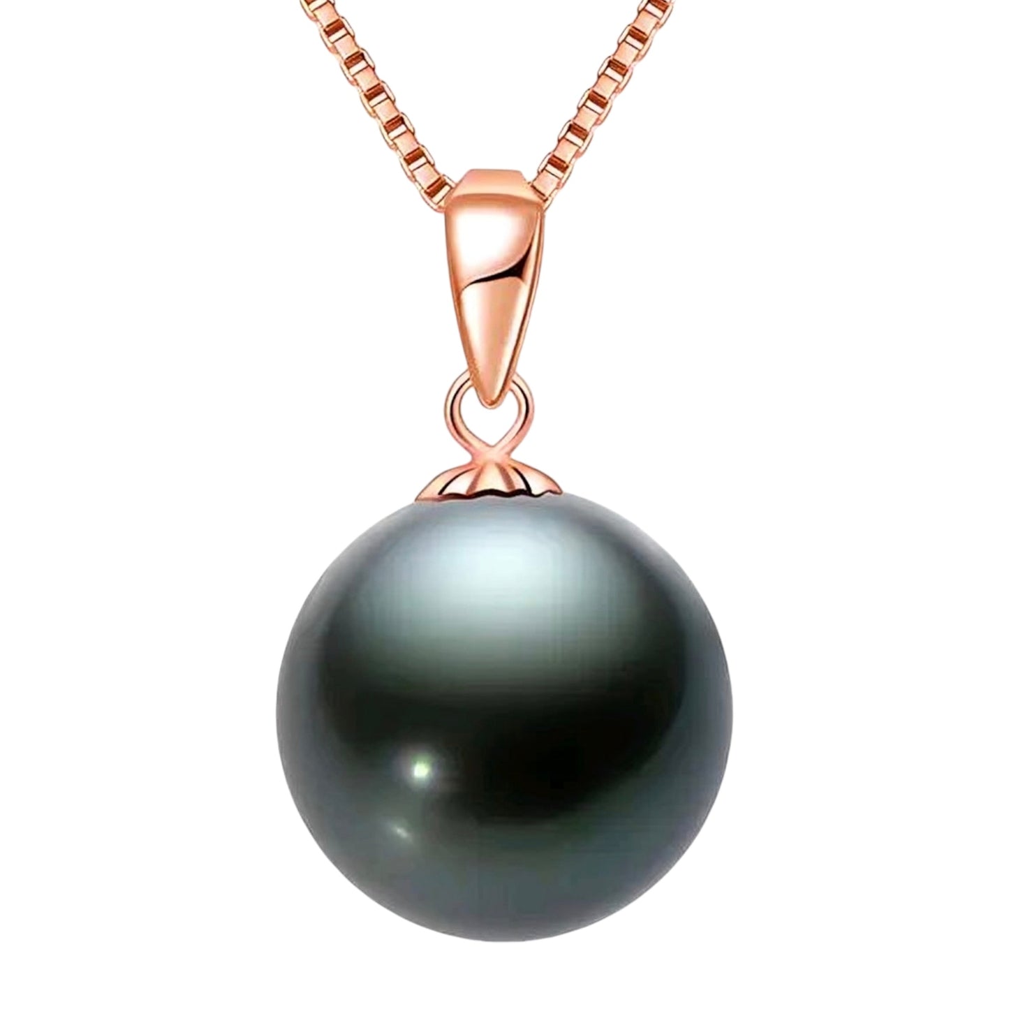 9-10mm tahitian Black pearl pendant necklace